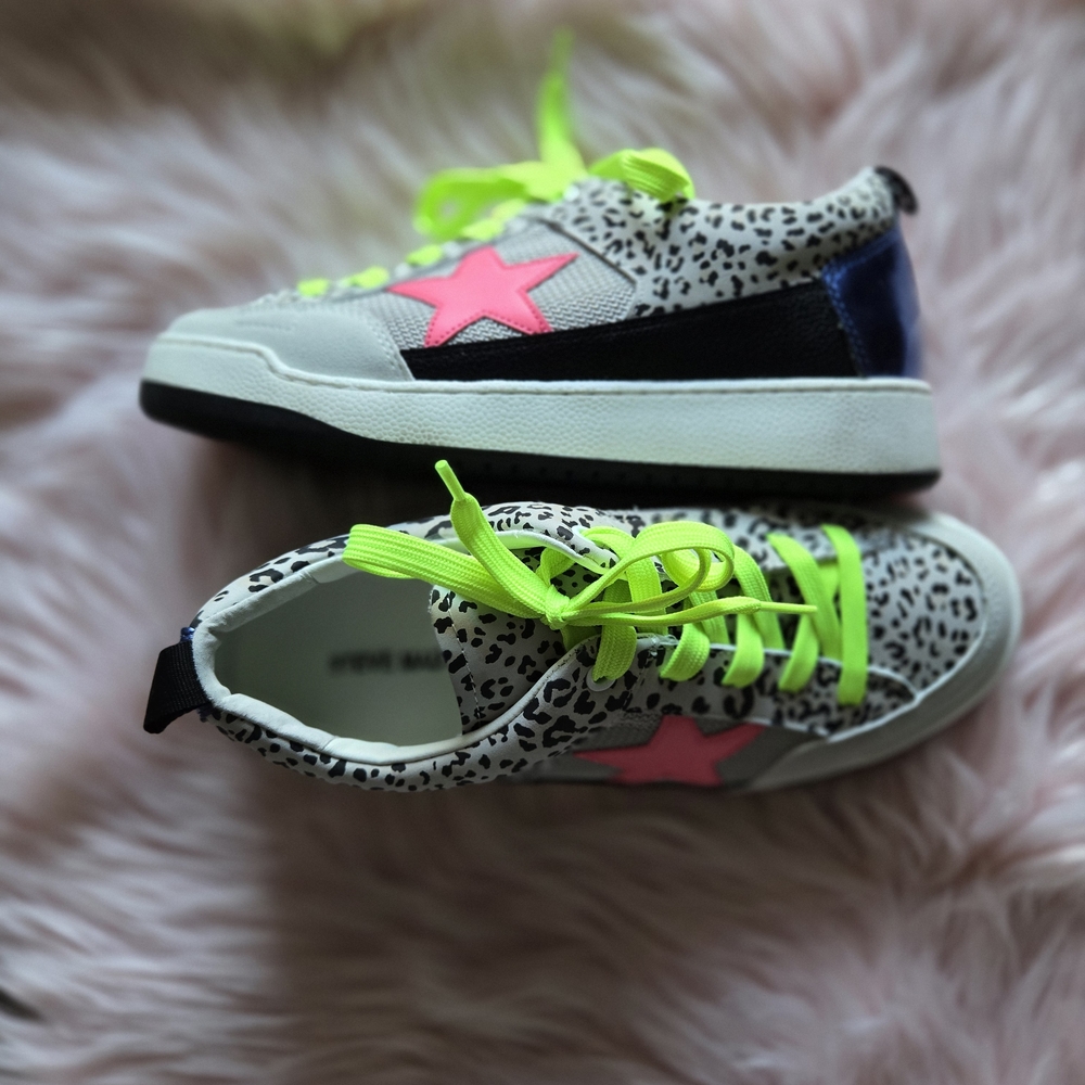 Steve Madden Neon Pink and Lime Green Sneakers